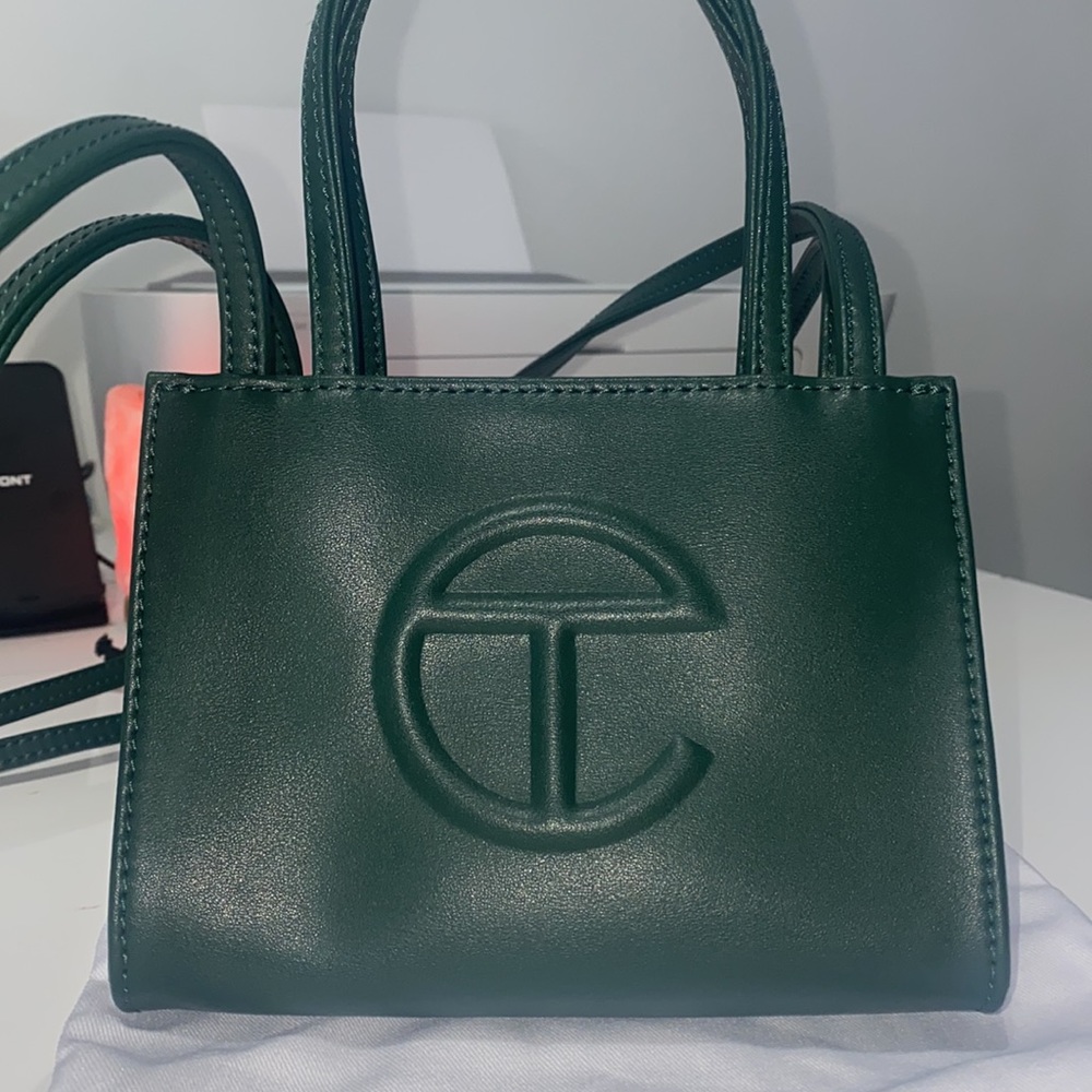 Telfar small dark olive green bag